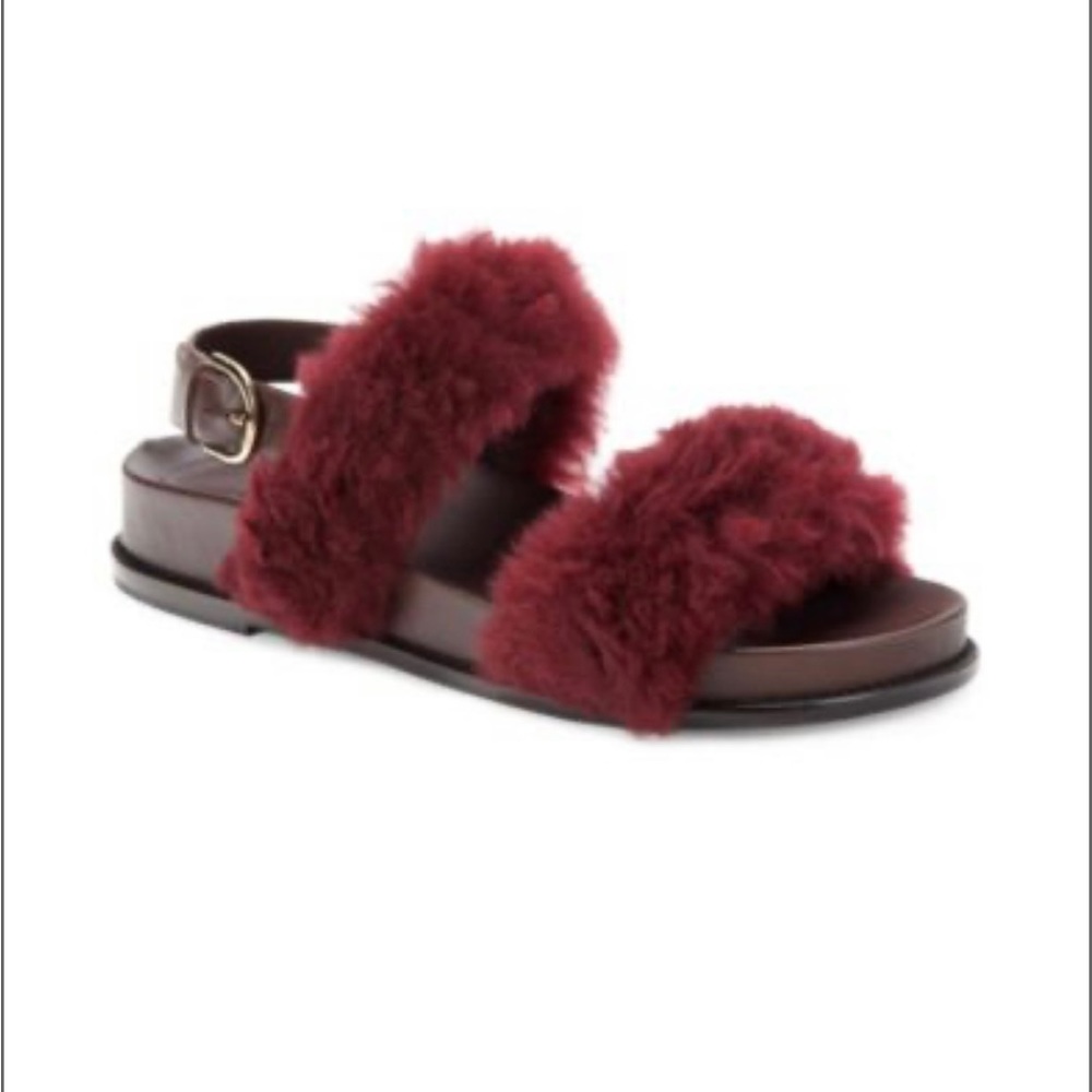 Alexandre Birman Shearling Fur Leather Sandals
